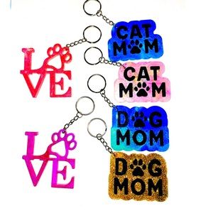 Resin pet love keychains